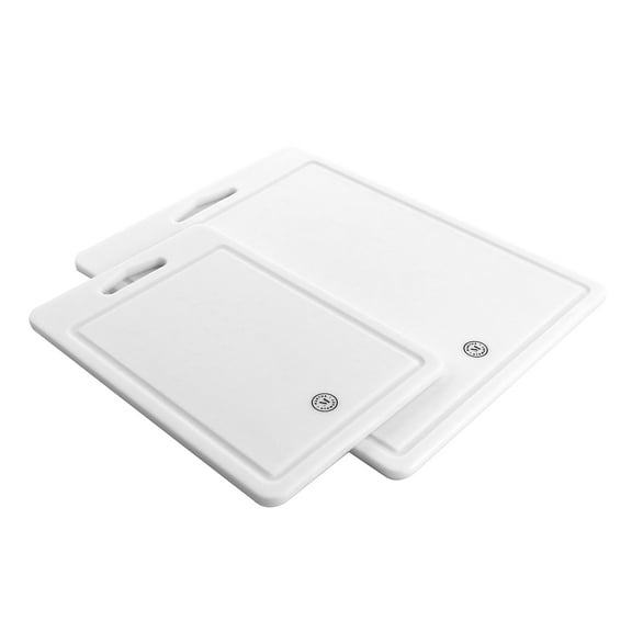 Martha Stewart 12" x 8" and 16" x 12" Plastic Cutting Board White 935116550M