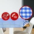thumbnail image 3 of Sorefy Vinyl Fitted Picnic Table Cover, Checkered Design, Flannel Backed Lining, 30" x 96" Blue, 3 of 6