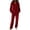 Red, variant on Szluipve 2 Piece Sets for Women Velour Tracksuit 2 Piece Outfits Hooded Henley Button Long Sleeve Top & Wide Leg Pants Casual Soft Loungewear Set with Pockets Sky Blue XL