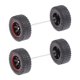 thumbnail image 1 of 4 piezas 1:64 Ruedas de simulación para coche modelo con ejes de varilla redonda para coche negro rojo, 1 of 9