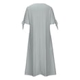 thumbnail image 5 of Fengqque Women Summer Dresses Short Sleeves V Neck Maxi Dresses Plus Size Boho Long Dresses Gray XXL(XXL), 5 of 6