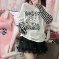 thumbnail image 3 of Hello Kittys Cute Tops Women's T Shirt Fashion Loose Fake Two Piece Long Sleeved T-Shirt, 3 of 11