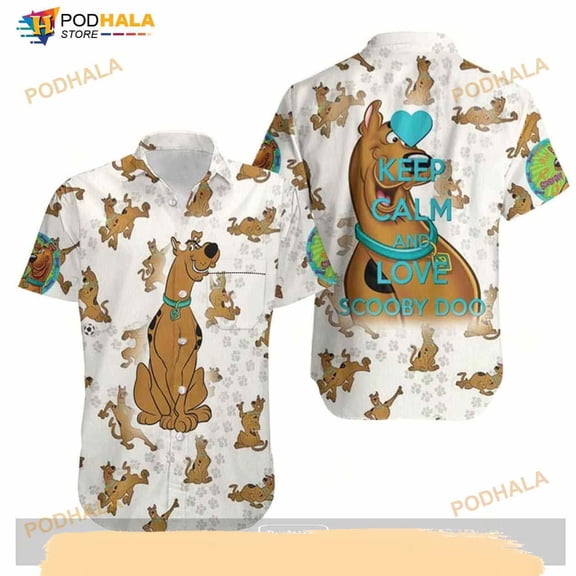 Scooby-Doo Keep Calm And Love Scooby-Doo Funny Hawaiian Shirt