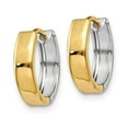 thumbnail image 2 of FB Jewels 14K Two Tone Gold Hinged Hoop Earrings, 2 of 3