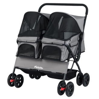 Pet Gear NO-ZIP Double Pet Stroller Pine Green - Walmart.com