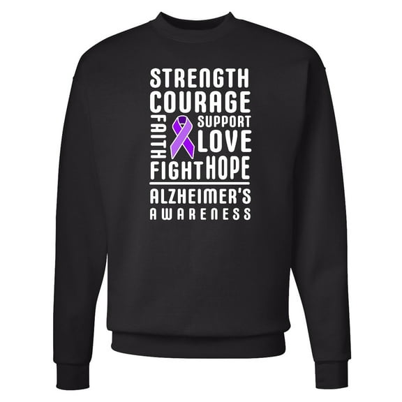 Inktastic Alzheimer's Awareness Strength Support and Courage Adult Sweatshirt