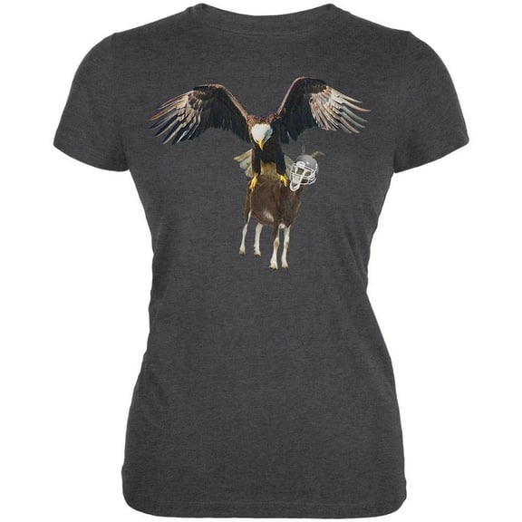 The Eagle Stops The Goat Juniors Soft T Shirt Deep Heather X-LG