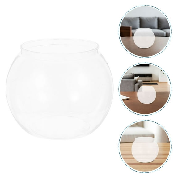 BESTONZON Transparent Plastic Fish Bowl Durable Small Aquarium Tank for Home Office and Outdoor Use