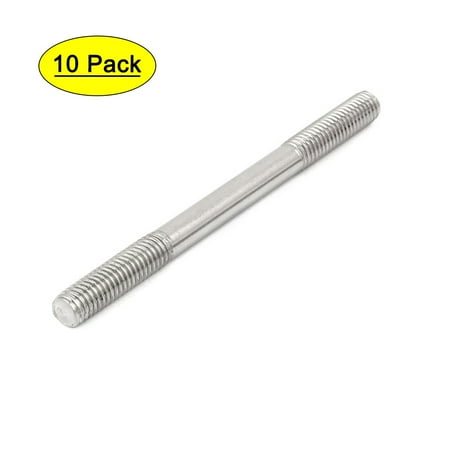 

Uxcell M8x100mm Tight Adjustable Push Rod Double End Thread Stud Silver Tone (10-pack)