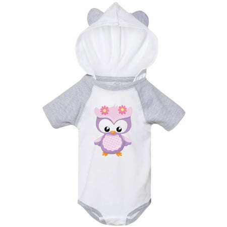 

Inktastic Cute Pink and Purple Owl Gift Baby Girl Bodysuit