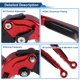 thumbnail image 4 of Palancas de freno y embrague cortas y largas para Kawasaki ZZR600 05-09, palanca de freno ajustable de motocicleta, aleación de aluminio, cabeza roja, mango negro, 4 of 6