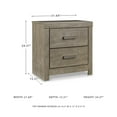 thumbnail image 6 of Signature Design by Ashley Culverbach 2-Drawer Nightstand - Modern Grey Night Stand with USB Charging Ports & Linen-Lined Storage Drawers, 6 of 6