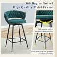 thumbnail image 5 of Jopath Two rotating bar stools with breathable cotton and linen soft cushions, in a retro green seat and black spray-painted iron frame, suitable for both restaurants and bars., 5 of 10