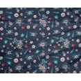 thumbnail image 4 of oneOone Polyester Lycra Dark Navy Blue Fabric Florals Craft Projects Decor Fabric Printed By The Yard 56 Inch Wide, 4 of 4