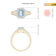 thumbnail image 5 of ANGARA Natural Emerald-Cut 1.35 ct Aquamarine Split Shank Halo Ring in 14K Yellow Gold for Women (Size-8x6mm) | March Birthstone, Anniversary, Jewelry Gift for Women | Natural Aquamarine Ring, 5 of 10