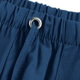 thumbnail image 4 of Pants for Men Relaxed Fit Cotton Linen Trousers Mens Oversized Summer Beach Pants Casual Straight Loose Fit Pockets Blue M, 4 of 5