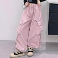 thumbnail image 4 of Jamicy Cargo Pants for Children Spring Outfits Girls Hip Hop Trousers Girls Baggy Cargo Trousers Kid Y2k Vintage Joggers Elasticated Athletic Sweatpants, 4 of 4