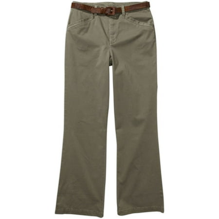 White Stag - Women's Stretch Cotton Pants With Embossed Belt