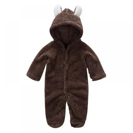 

Unisex Baby Cloth Winter Coats Cute Newborn Infant Jumpsuit Snowsuit Bodysuits Coral Fleece