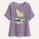 thumbnail image 4 of Vestidos Casuales Para Mujer, Blusas De Mujer De Moda Camisetas estampadas de moda para mujer, blusas casuales de lino holgadas de manga corta con cuello redondo y raglán, 4 of 7