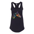 thumbnail image 3 of Colorful Neon Horse | Dean Russo Art Animal Lover Ladies Racerback Tank Top, Black, X-Large, 3 of 6