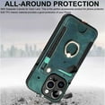 thumbnail image 6 of for iPhone 15 Pro Case Card Holder,Ring Stand 15 Pro Cases 2023,RFID-Blocking Wallet,Camera Lens Protector,Wrist Strap,Leather  Protective Flip Cover for Women Men (Green), 6 of 14