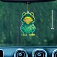 thumbnail image 3 of Opvise Acrylic Frog Pendant Car Decor - Vibrant Colors, Durable Rearview Mirror Ornament, Cute Frog Keychain for Backpack, Auto Interior Accessories, Gift for Car Lovers, 3 of 5