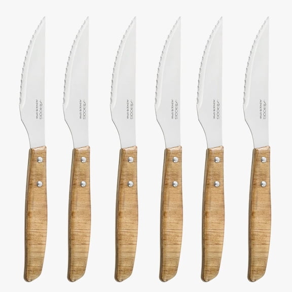 Set 6 Pieces.- Compressed Poplar Wood Steak Knives