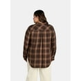 thumbnail image 3 of Terra & Sky Women's Plus Plaid Button-Down Shirt, Sizes 0X-5X, 3 of 5