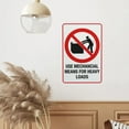 thumbnail image 6 of Use Mechanical Means For Heavy Loads Tin Sign Warning Metal Sign Vintage Sign Wall Decor for Home Farm Bar Coffee Shop Club Decoration 8x12 Inch, 6 of 7