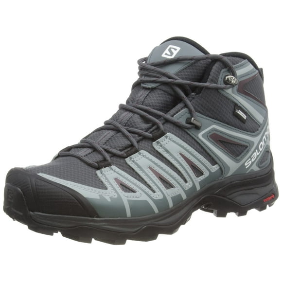 Salomon Women's X Ultra Pioneer Mid CSWP W Trail Running Shoe, Ebony/Stormy Weather/Wine Tasting, 9
