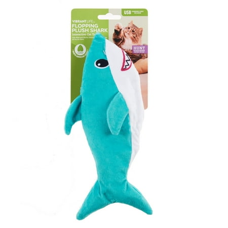 Vibrant Life Flipper Flopper Interactive Electric Realistic Flopping Wiggling Moving Fish Potent Catnip and Silvervine Cat Toy