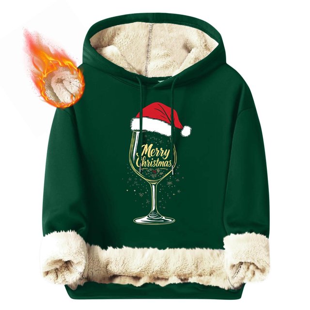 Sudadera con capucha para hombre, informal, a la moda, con estampado navideño, de manga larga y bolsillo, de poliéster