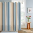 thumbnail image 4 of Shower Curtains for Bathroom, Blue Brown Beige Waterproof Fabric Shower Curtain, Boho Farmhouse Abstract Stripes Art Decorative Bathroom Curtain for Bathtub, 72"x78", No Hooks Included, 4 of 9