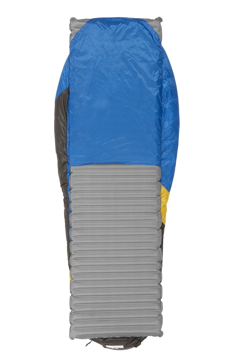 Sierra Designs Cloud 800 Dridown 35 Degree Sleeping Bag, Blue/Yellow/Peat, Regular