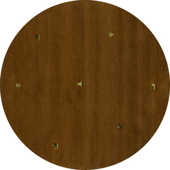 Ahgly Company Indoor Round Abstract Turquoise Blue Contemporary Area Rugs, 7' Round