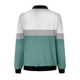 thumbnail image 5 of Scyoekwg Womens Jacket Casual Lightweight Long Sleeve Trendy Color Block Splicing Loose Fall Coats Stand Collar Zipper Jacket Outerwear(Green,XL), 5 of 5