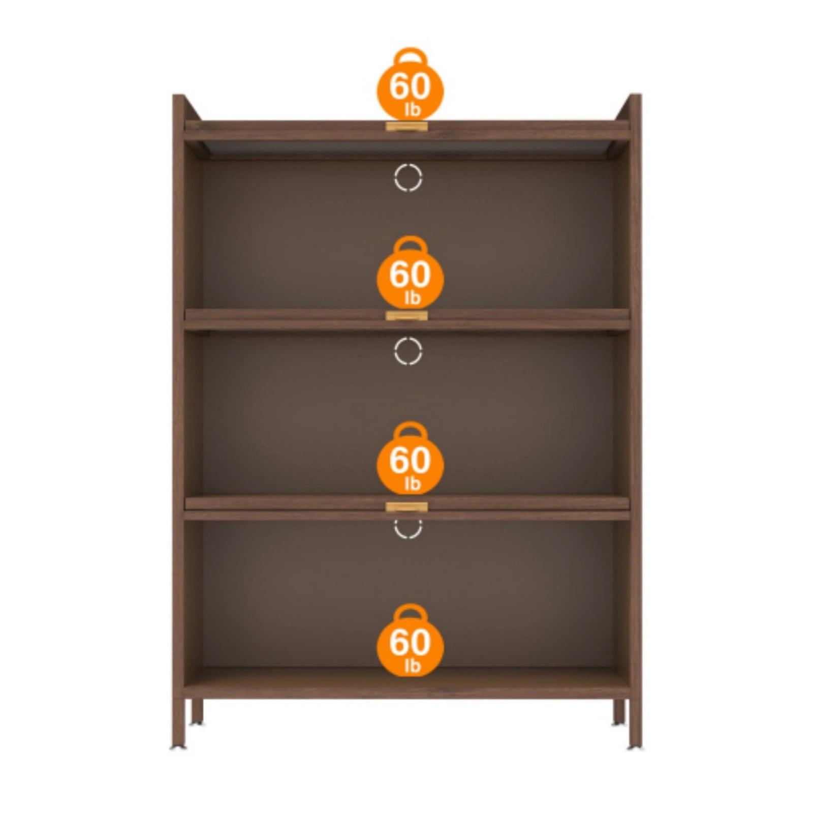 44" Metal Storage Cabinet with 3 Flip Doors, Steel Organizer with Ample Storage, Freestanding Side Cabinet for Home Office Bedroom, Walnut