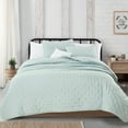thumbnail image 4 of Great Bay Home Dot Stitch All-Season Reversible Quilt Set With Shams  (Twin, Light Aqua), 4 of 6
