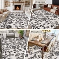 thumbnail image 5 of Non-Slip Rug Pad Rugs Pastoral Black Flower Leaf Rectangle Area Rugs 5x7Ft Soft Carpet Pads for Living Room Kids Room, Vintage Farmhouse Pattern on Linen, 5 of 9