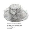 thumbnail image 7 of Mightlink Women Church Cap Wide Brim Cloth Flower Foldable Hot Stamping Sequins Sun Hat for Wedding, 7 of 7