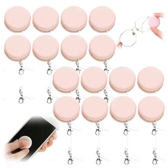 Limpiador de pantalla de teléfono Yilia Macaron, lavable (rosa, 16 unidades)