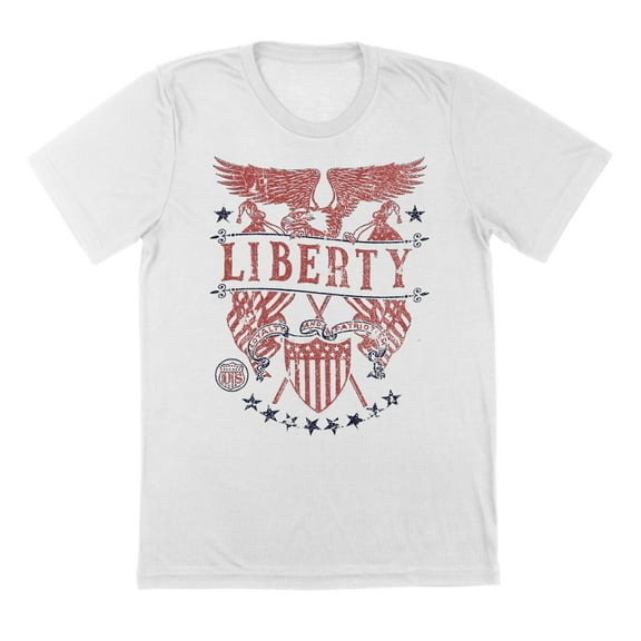 Liberty Shield Americana Graphic White Mens T-Shirt