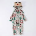 thumbnail image 6 of CUZIBR Christmas Family Pajamas Thickened Downy Long Sleeve Hooded Full Zipper Up Overall Sleepwear Outfits Lovely Snowflake Snowman Print One Piece Jumpsuits Loungewear For Baby,Grey,3-6 Months, 6 of 8