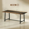 thumbnail image 7 of Spaco 70.9" Long Dining Table with Large Tabletop and Steel Legs, Industrial Kitchen Table for 8 People, Dining Table for Indoor as Kitchen, Bar, Dining Room, Brown, 7 of 7