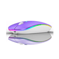 thumbnail image 1 of Rechargeable Optical Wireless Mouse with RGB LED Lights, Silver, 1 of 4