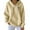 Beige, variant on Women's Solid Color Ribbed Hooded Sweatshirt, Thick Pullover with Adjustable Drawstring and Pockets, Soft Cotton Blend Casual Streetwear for Spring, Autumn and Daily Wear Beige L