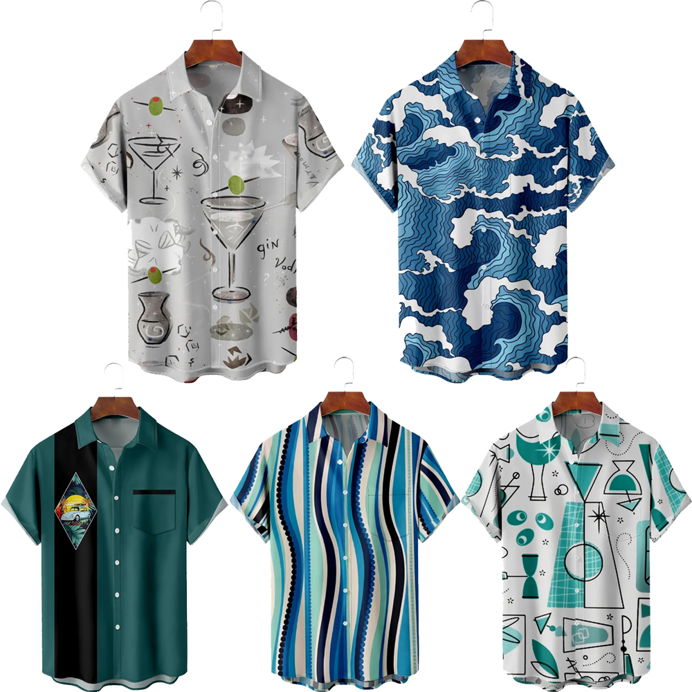 Shirt Hawaiian Shirt Casual Shortsleeve Novelty ButtonDown Shirts