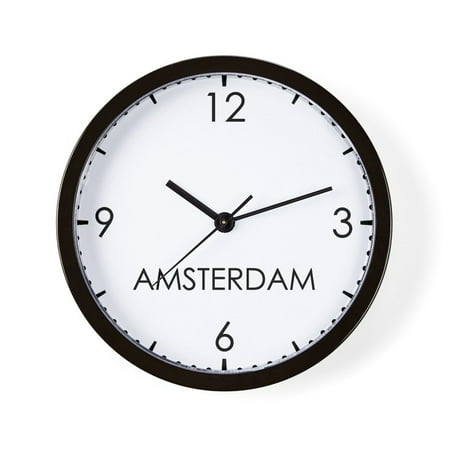 CafePress - AMSTERDAM World Clock - 10 Quartz Analog Battery-Powered Modern Wall Clock, Unique