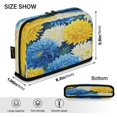thumbnail image 3 of Standing Pencil Case with Base Large Capacity Stationery Pouch Pen Bag with Zipper for Women Men Yellow and White Chrysanthemum, 3 of 7